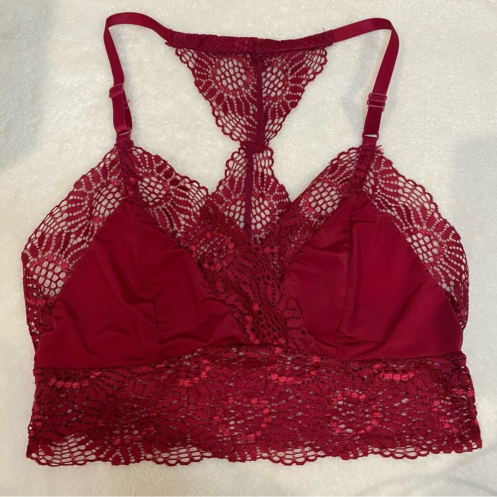 Lace Burgundy Red Bralette